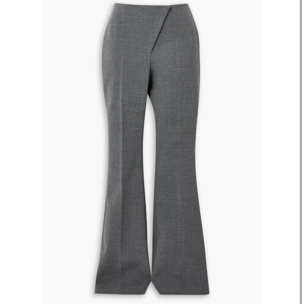 NEW A.W.A.K.E. Mode Wool Woven Asymmetrical Waist Pants Sz 42 8 10